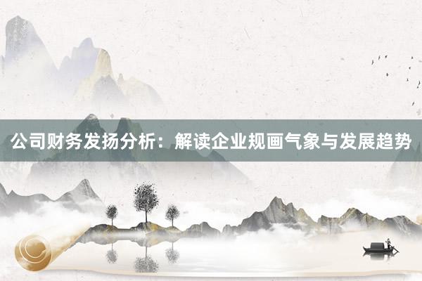公司财务发扬分析：解读企业规画气象与发展趋势