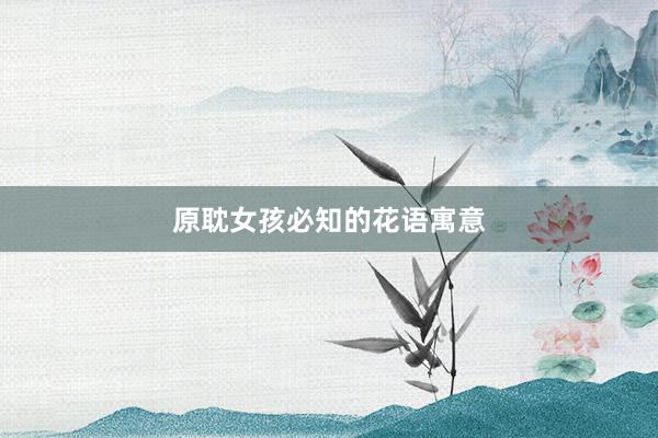 原耽女孩必知的花语寓意